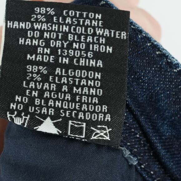 Grace in LA Skirt Womens M Embellished Rhinestone Peace Sign Designer Denim Jean - Picture 7 of 7